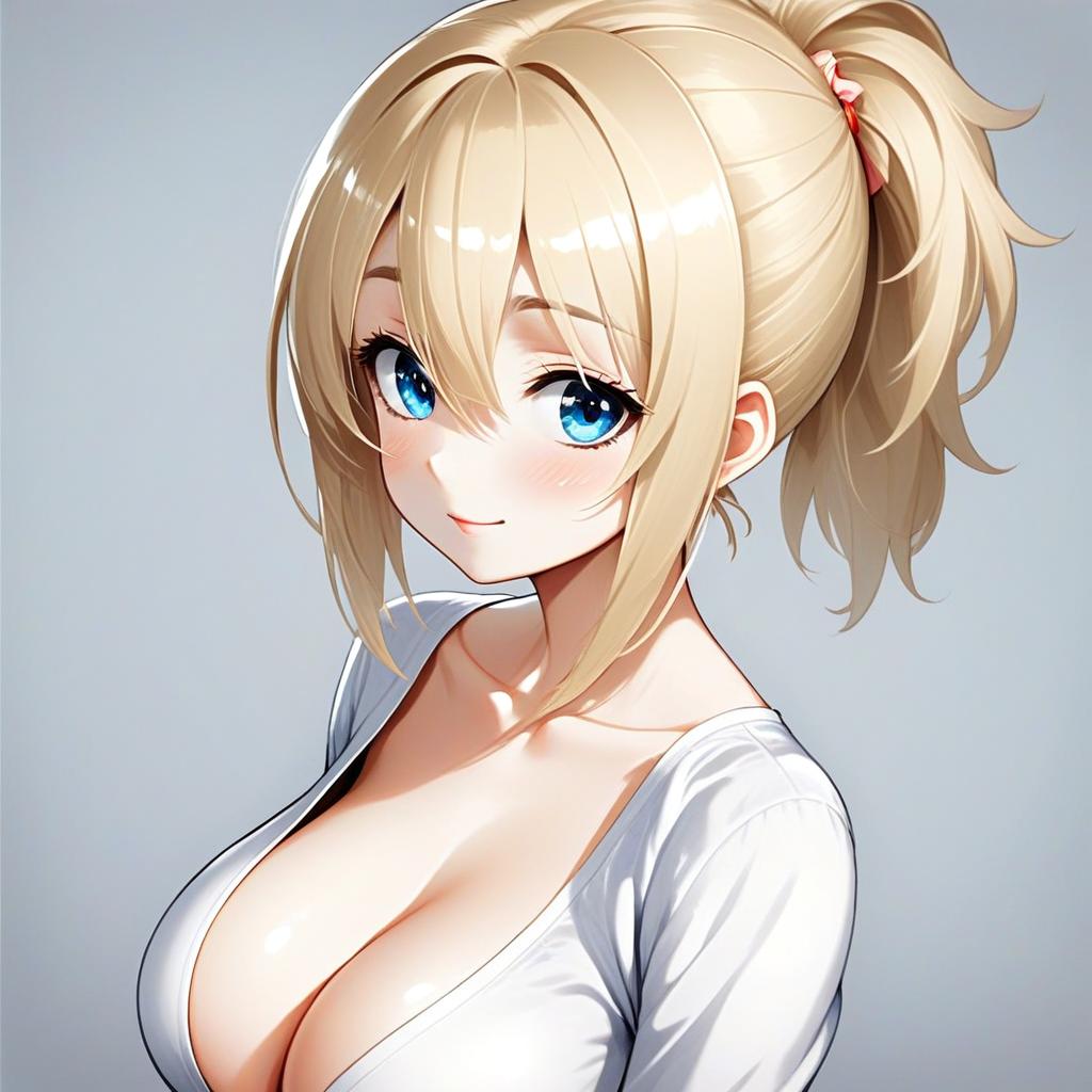 Aoyama Blue Mountain Blonde Woman Anime Illustration