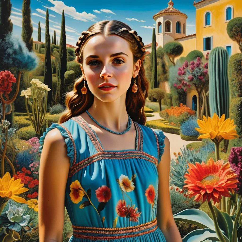 Young Woman in Vibrant Garden