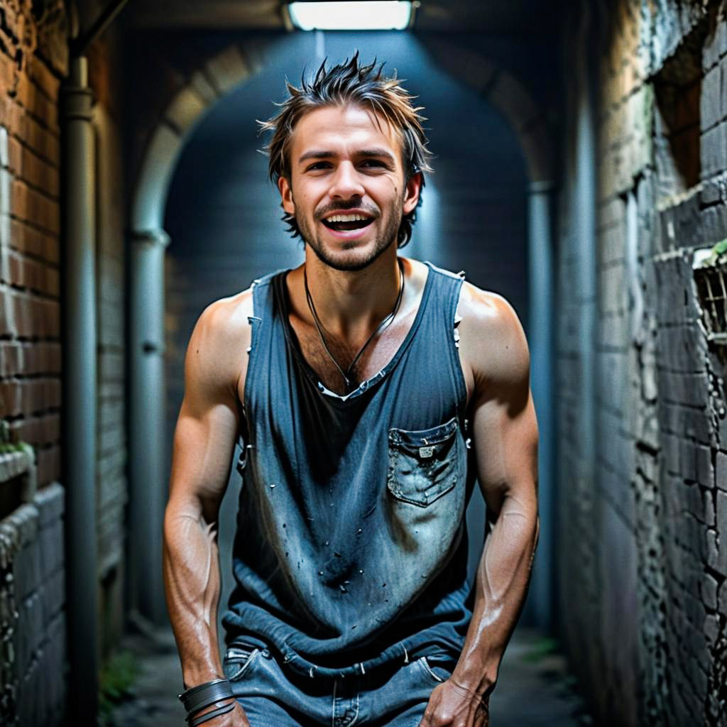 Young Man in Urban Setting with Stylish Look