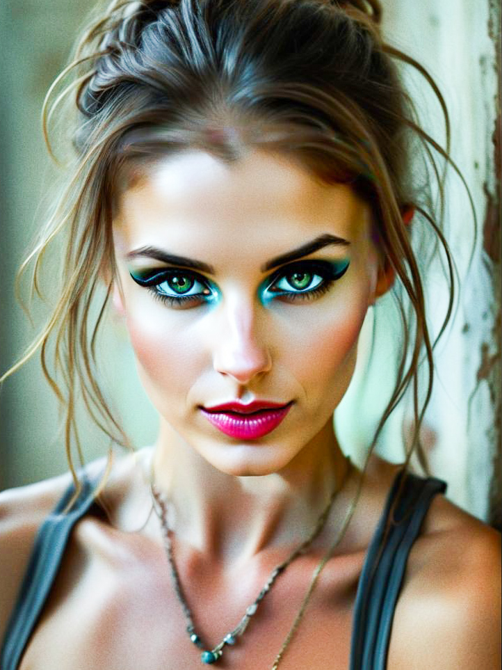 Captivating Woman with Bold Makeup