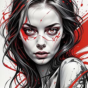 Bold Digital Portrait of a Woman