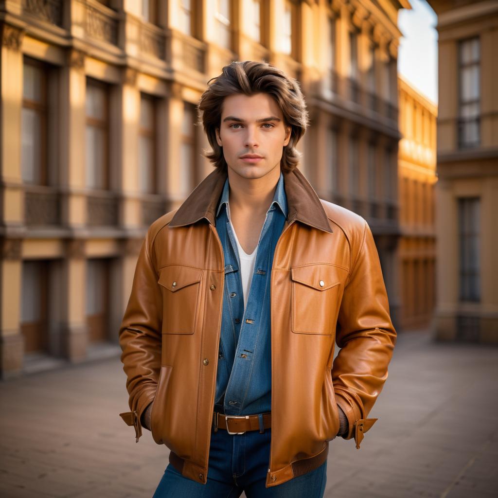 Stylish young man in vintage outfit