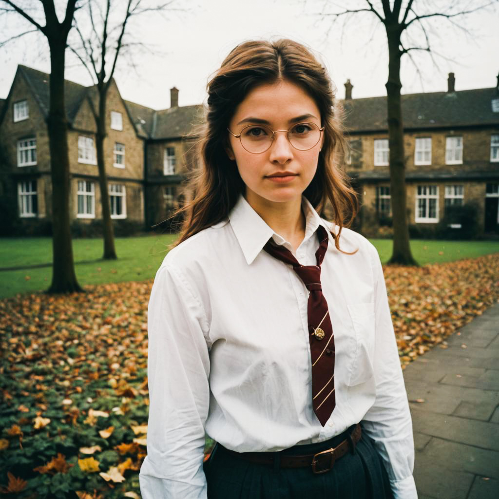 Confident Young Woman in Academic Style