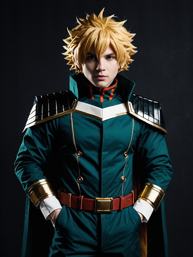 Realistic Man Cosplay Wearing My Hero Academia Costume