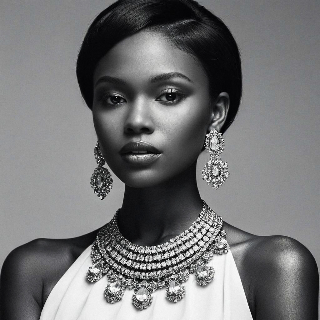Elegant Black and White Portrait of a Woman Elegant Black and White Portrait of a Woman
