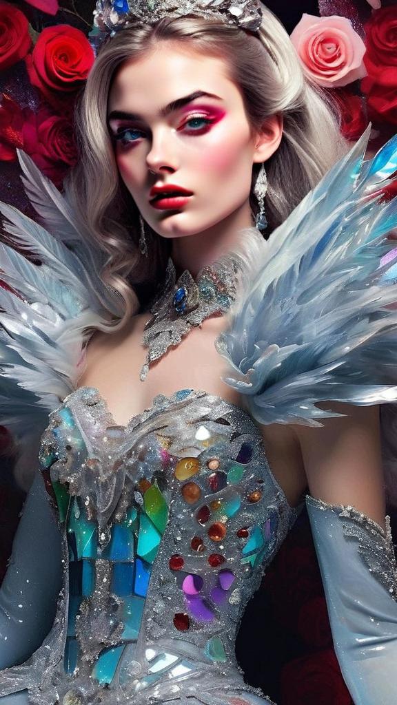 Fantasy-Inspired Portrait of Woman in Gemstone Costume Fantasy-Inspired Portrait of Woman in Gemstone Costume