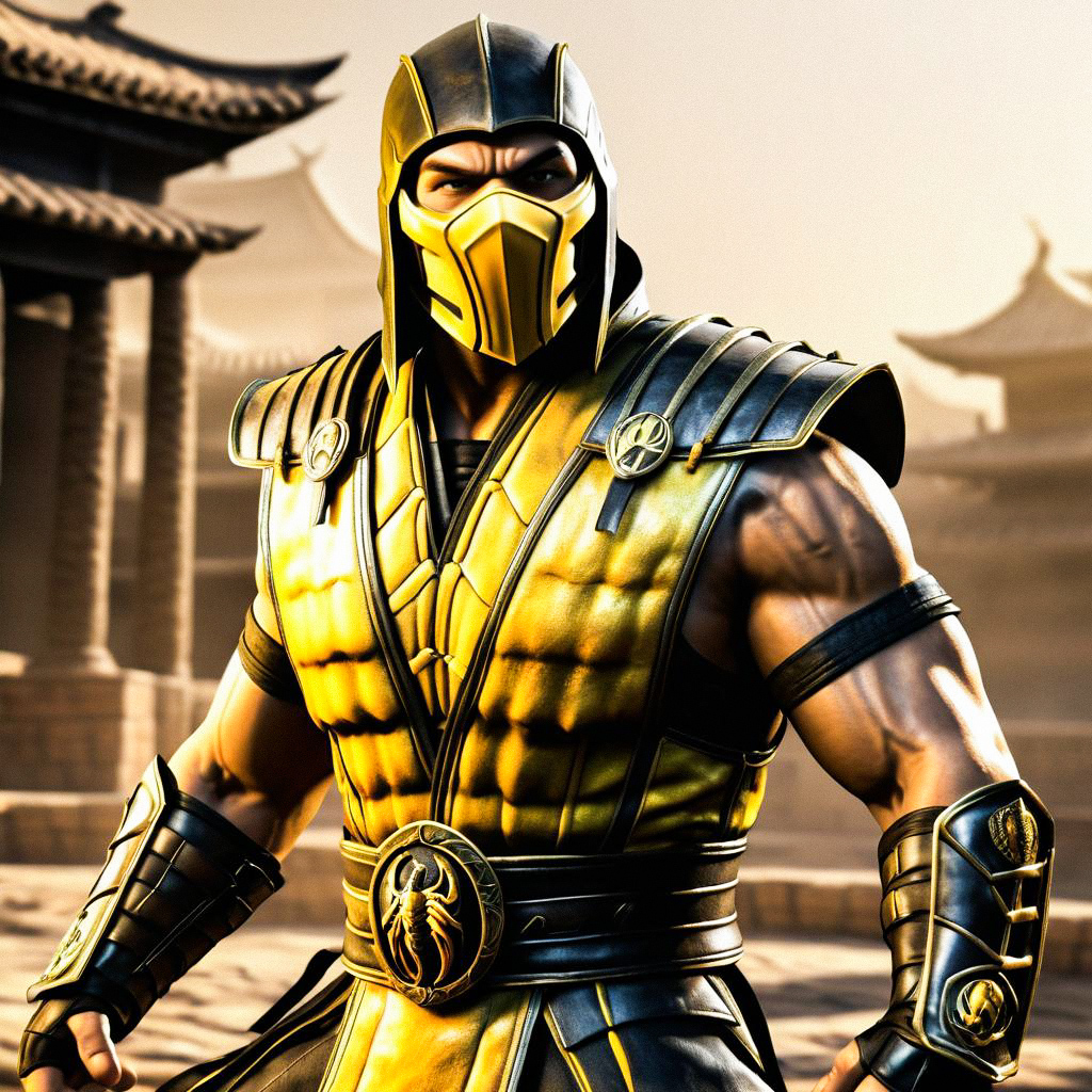 Man in Scorpion Costume from Mortal Kombat