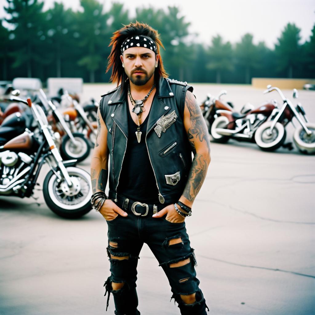 Sassy Man with Motorcycles - Punk Rock Spirit