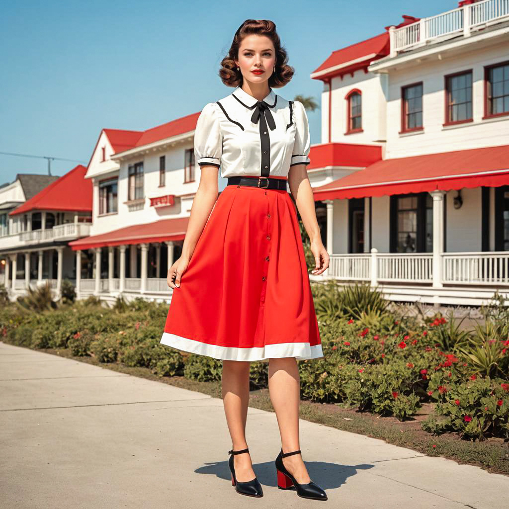 Retro Woman in Vintage Outfit