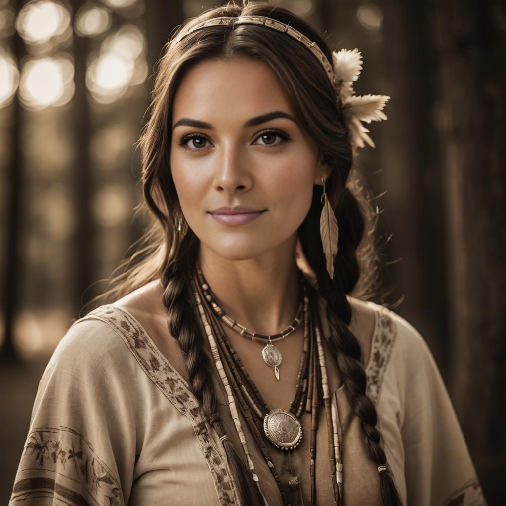 Woman with Braided Hair in Serene Forest Setting