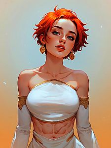 Confident Young Woman in Off-Shoulder Dress