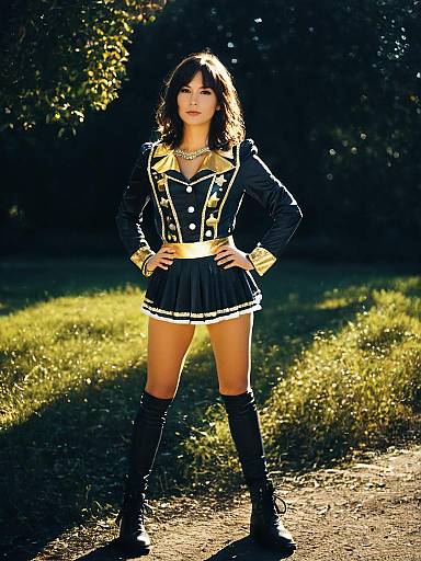 Woman in Pop Star Costume Outdoor Portrait Daylight