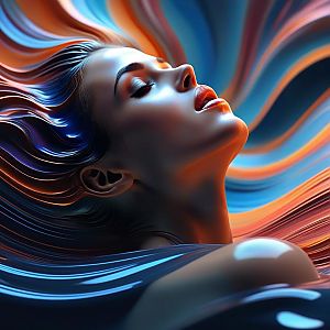 Surreal Digital Portrait of a Woman with Vibrant Hues