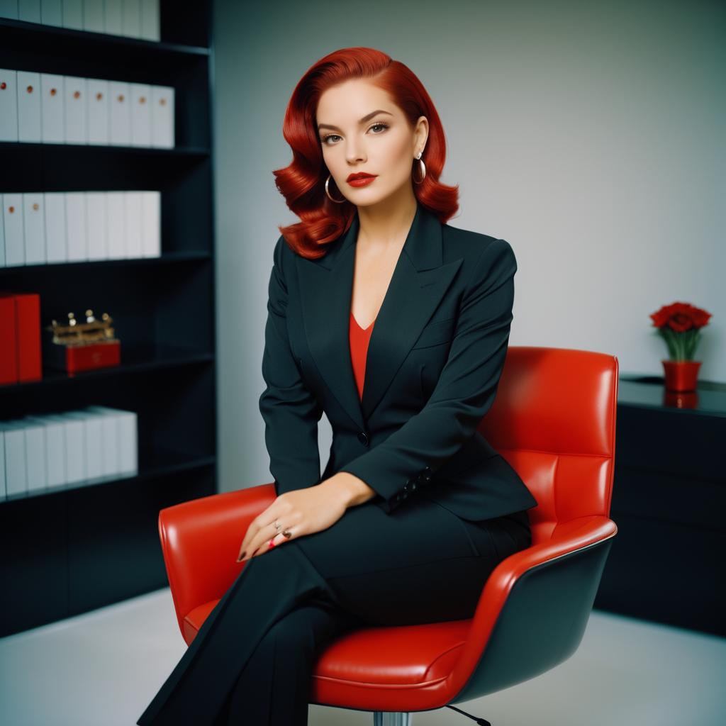 Confident Woman in Stylish Chair