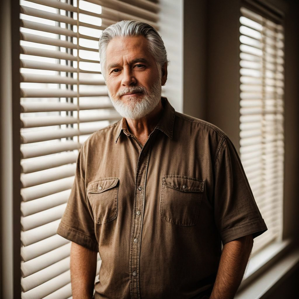 Distinguished older man by window