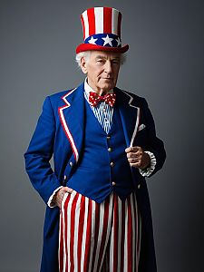 Elderly Man in Patriotic Costume