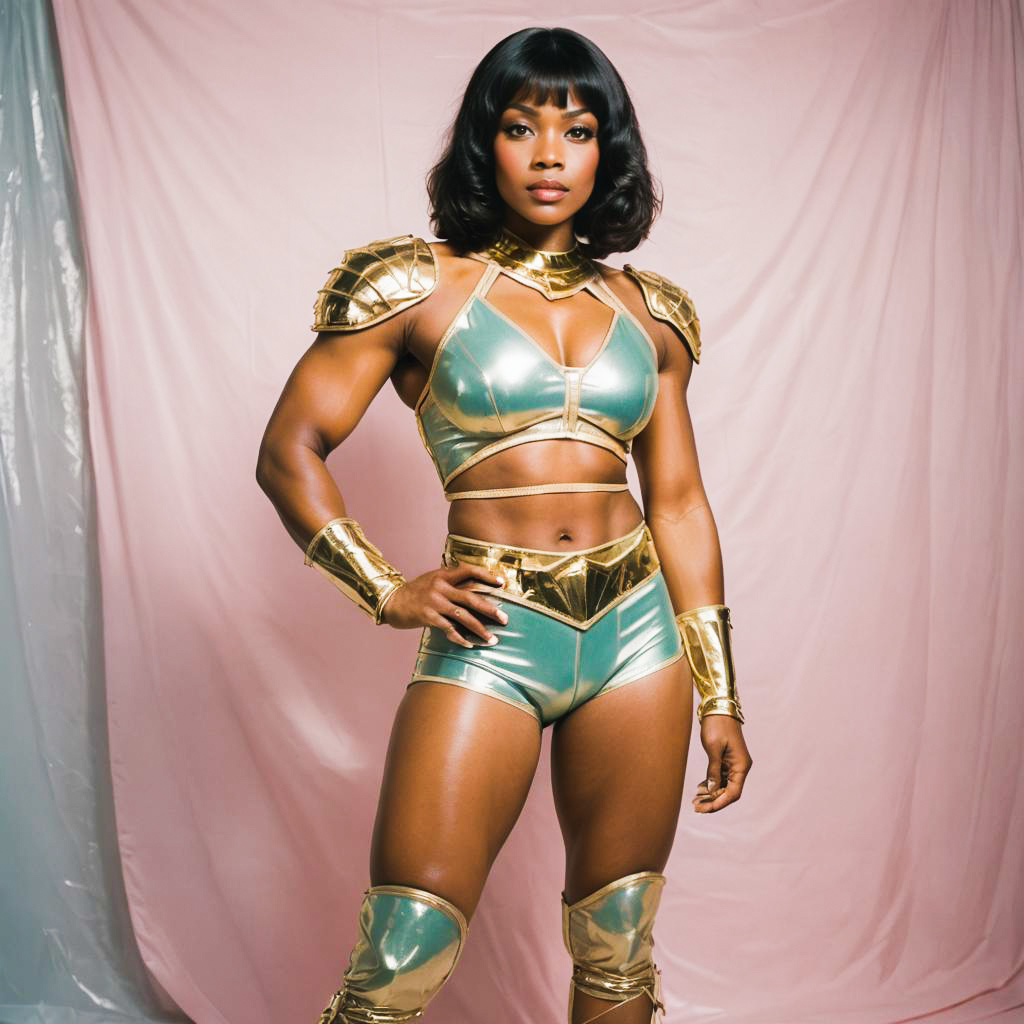 Empowered Woman in Metallic Costume