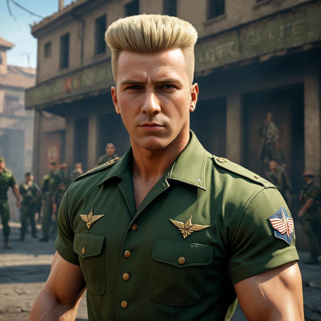 Strong Male Character Inspired by Guile from Street Fighter