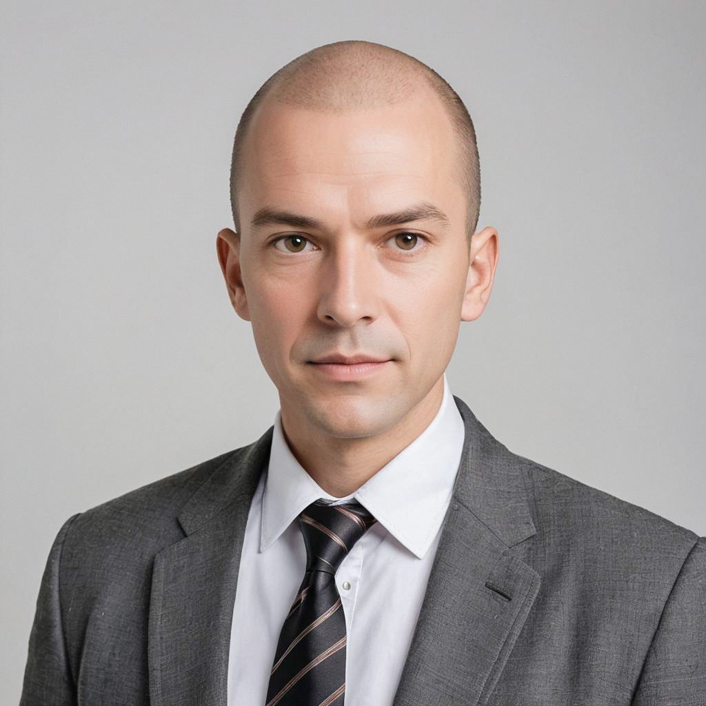 Confident Man in Gray Suit