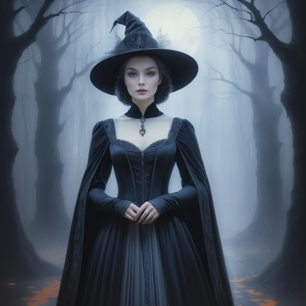 Enchanting Witch in Mystical Forest