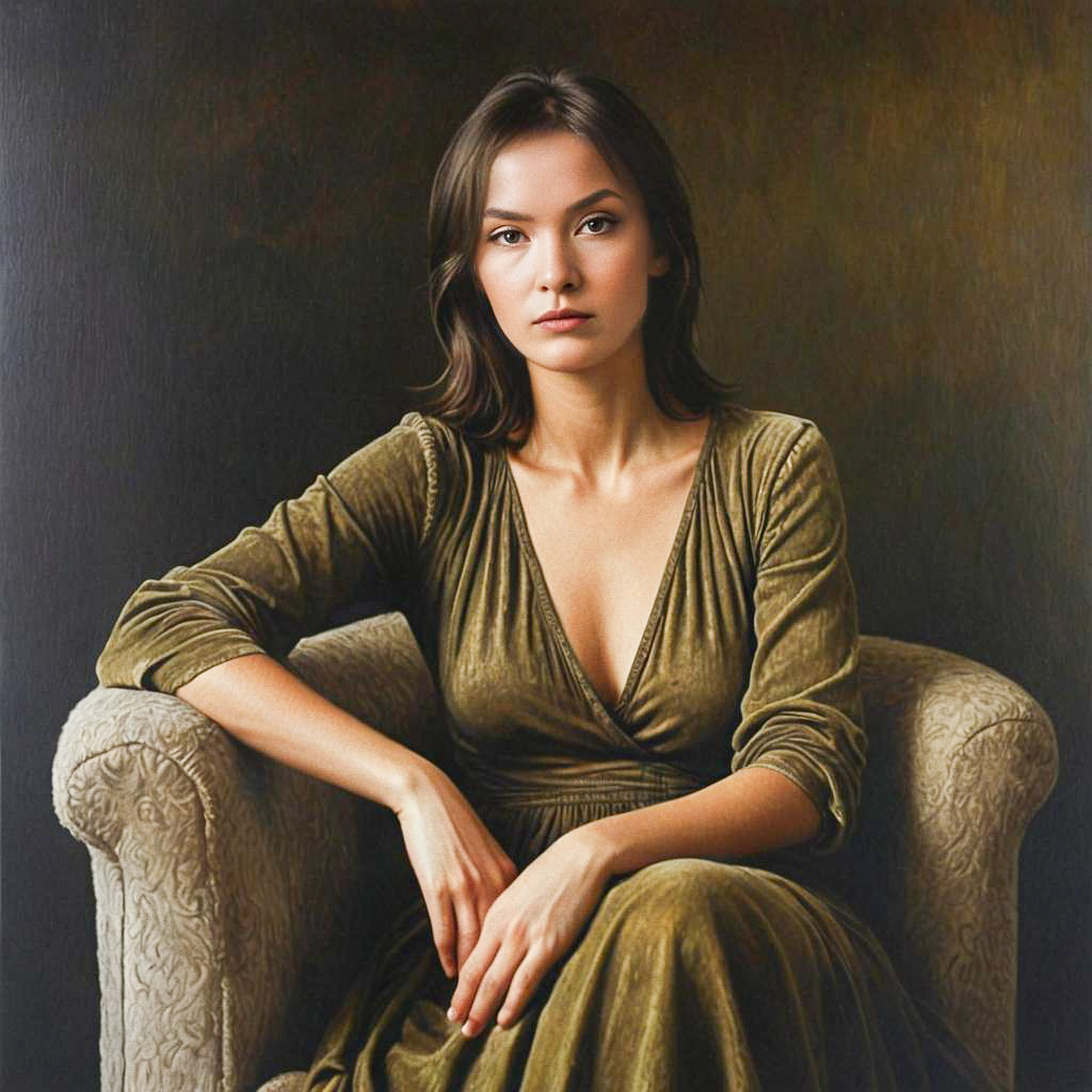 Elegant Woman in Green Dress