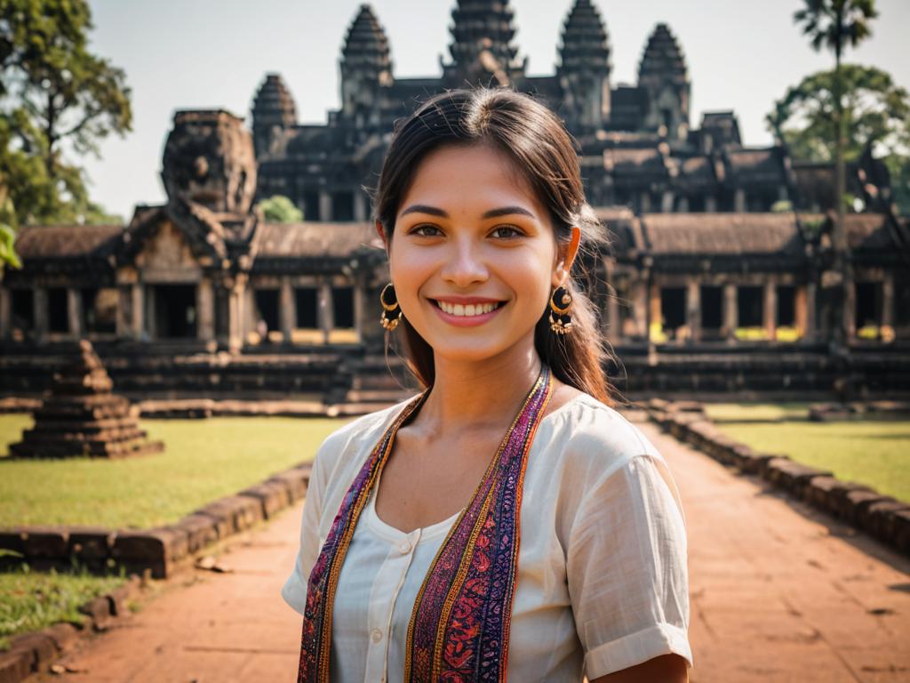 Woman at Angkor Wat, Cambodia