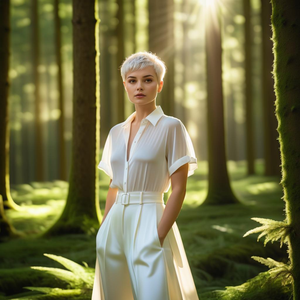 Elegant Woman in Serene Forest