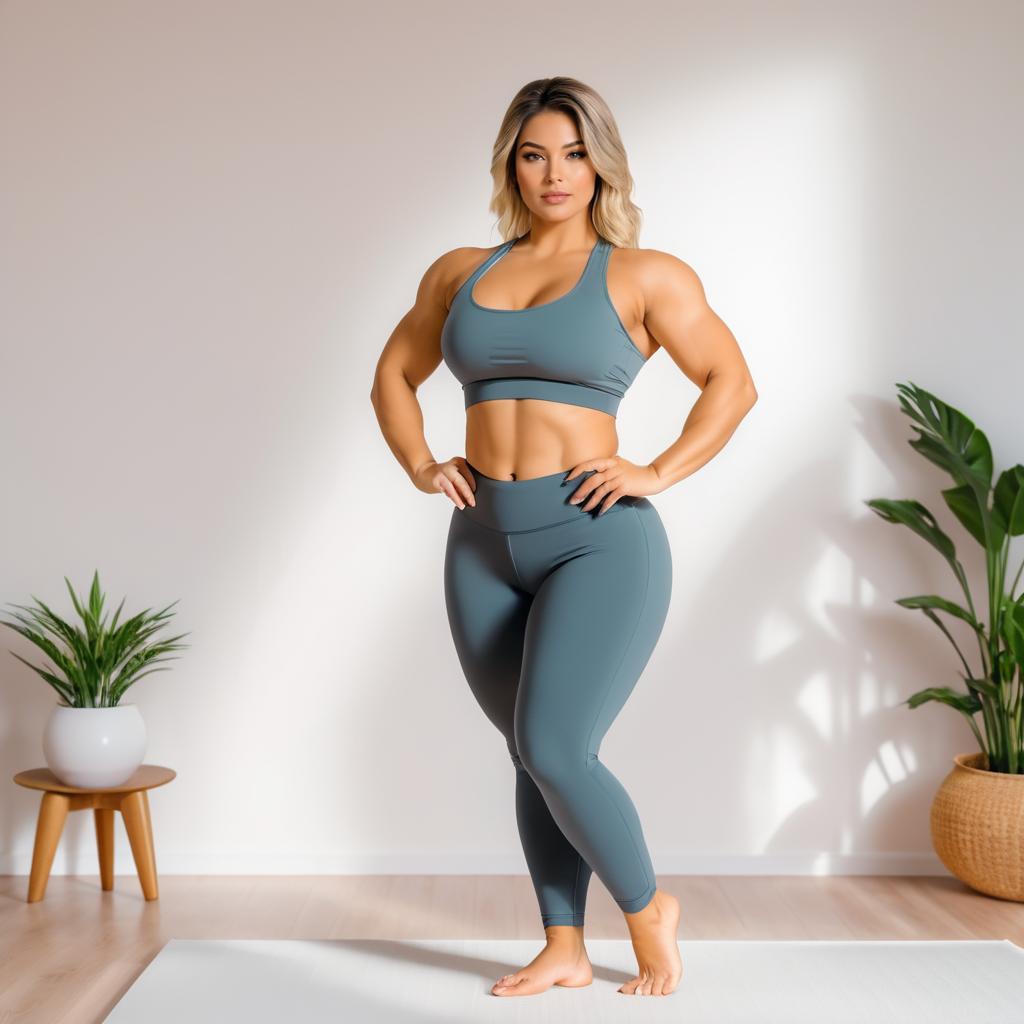 Confident Woman in Stylish Workout Outfit