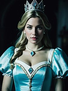 Cinematic Realism Portrait of Woman in Princess Rosalina Costume with Glowing Fantasy Effect