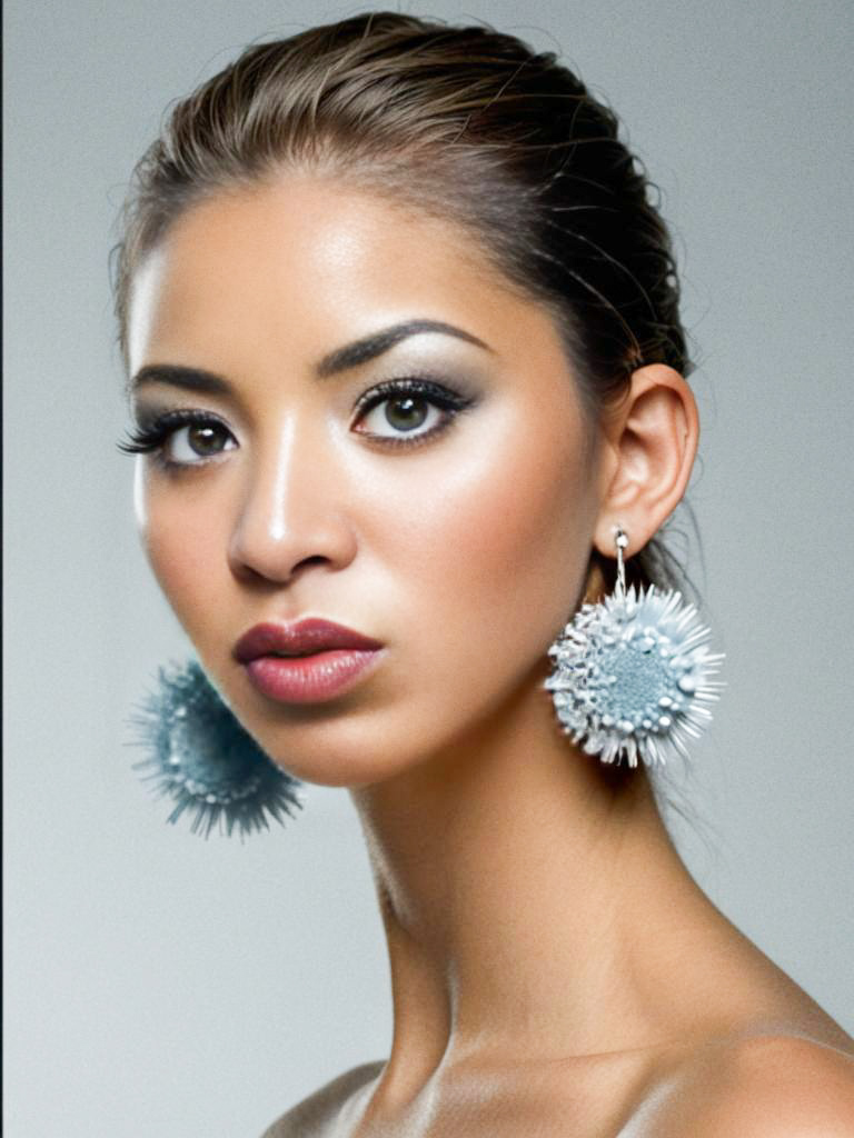 Captivating Woman Portrait with Unique Earrings