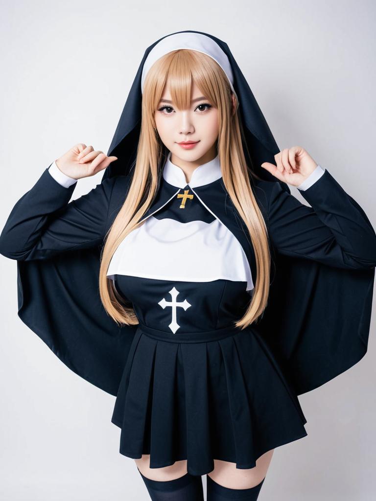 Aponia Honkai Impact Cosplay Woman in Nun Costume