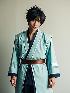 Man Cosplay Wearing Sen Kaibara Spiral Costume Realistic Photo