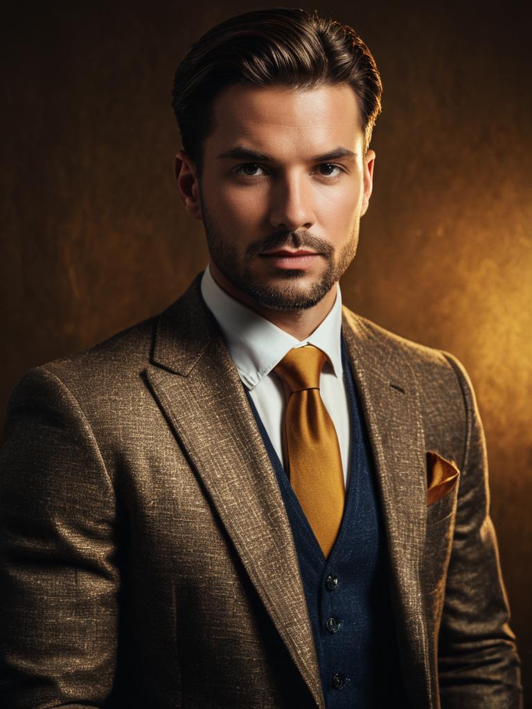 Man in Summer Professional Outfit Photorealistic Fashion Portrait