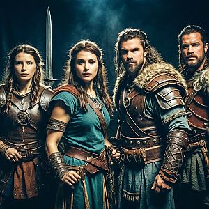 Fantasy Ensemble of Ancient Warriors