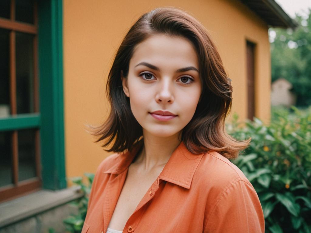 Confident Woman in Warm Hues