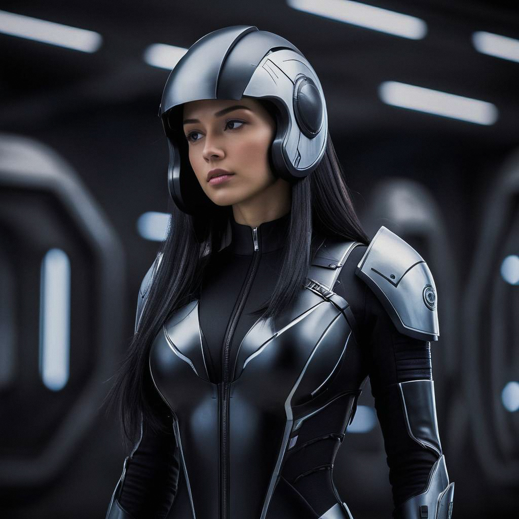 Futuristic Woman in Armored Suit Futuristic Woman in Armored Suit