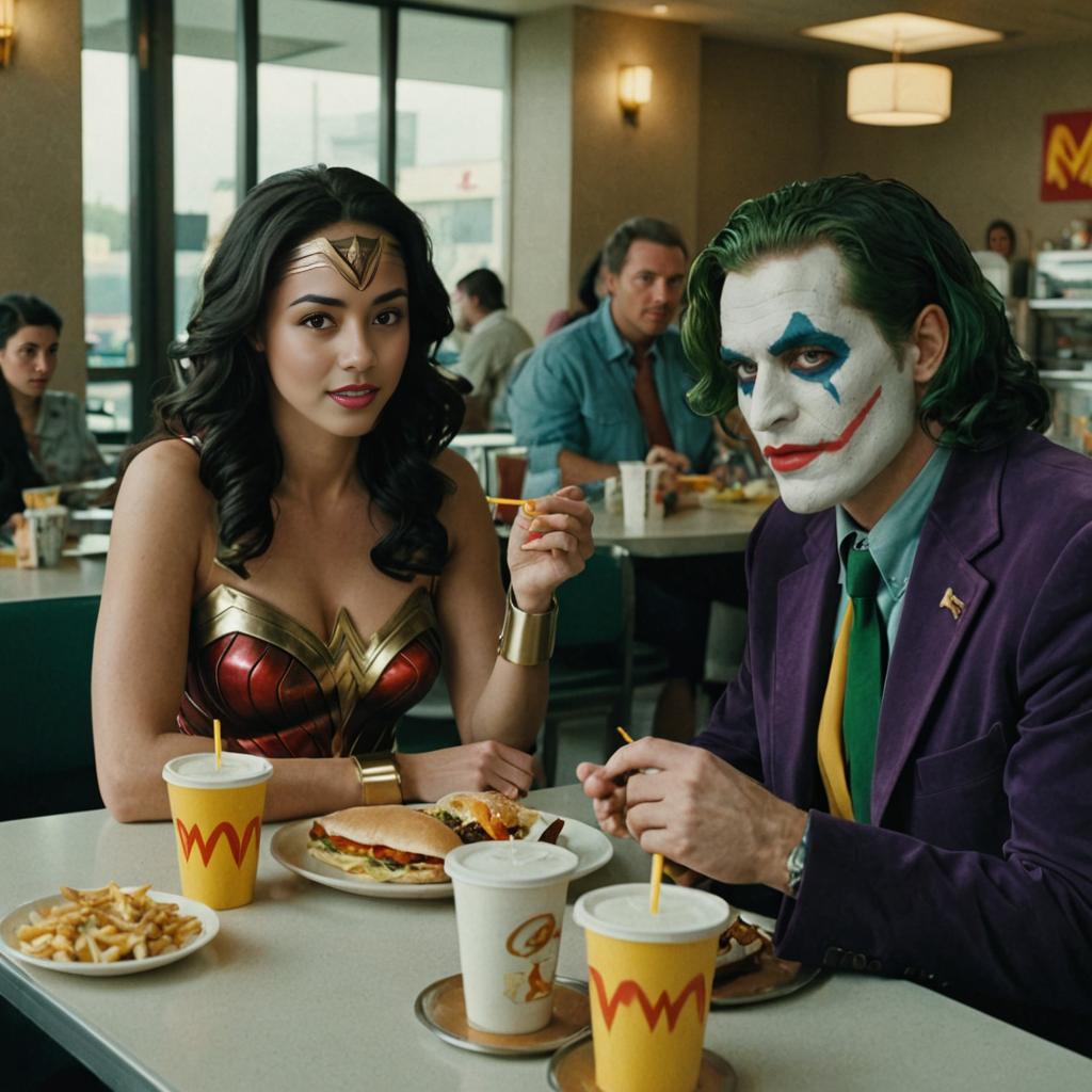 Joker and Wonder Woman Breakfast at McDonald's