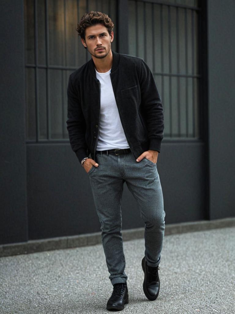 Man in casual chic outfit on street