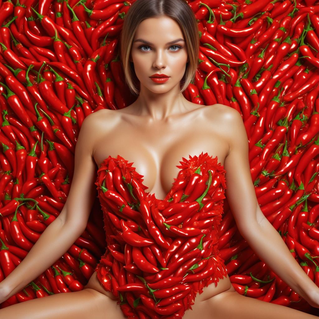 Woman in Chili Pepper Fashion