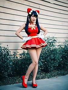 Sexy Cosplay Woman Wearing Chi-Chi Costume Realistic Photo