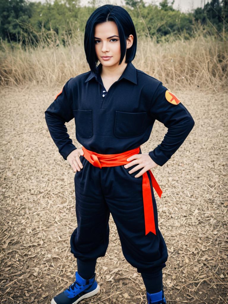 Android 17 Realistic Cosplay Man Outdoor Portrait