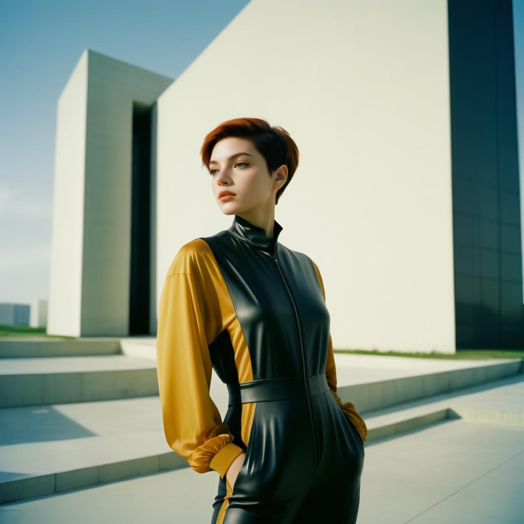 Stylish Woman in Modern Architecture