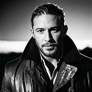 Black and White Portrait of a Rugged Man