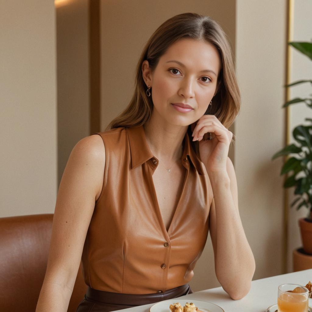 Elegant Woman with Subtle Smile in Natural Light