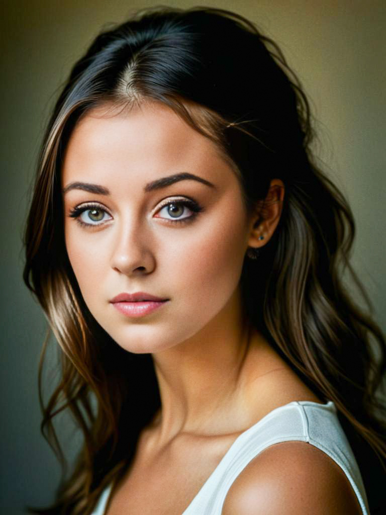 Stunning portrait of a young woman with flowing hair