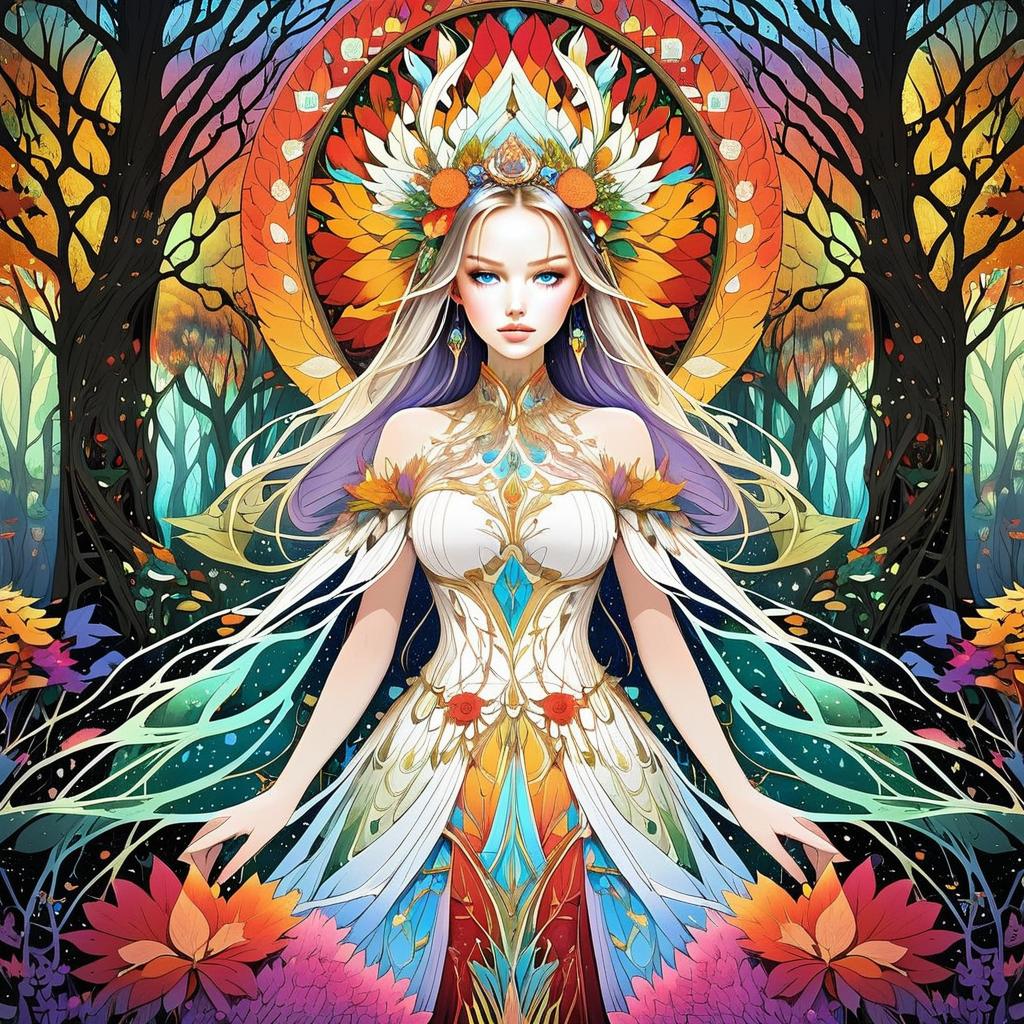 Fantasy Woman in Enchanted Forest Fantasy Woman in Enchanted Forest