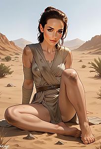 Young Woman in Rugged Desert Attire