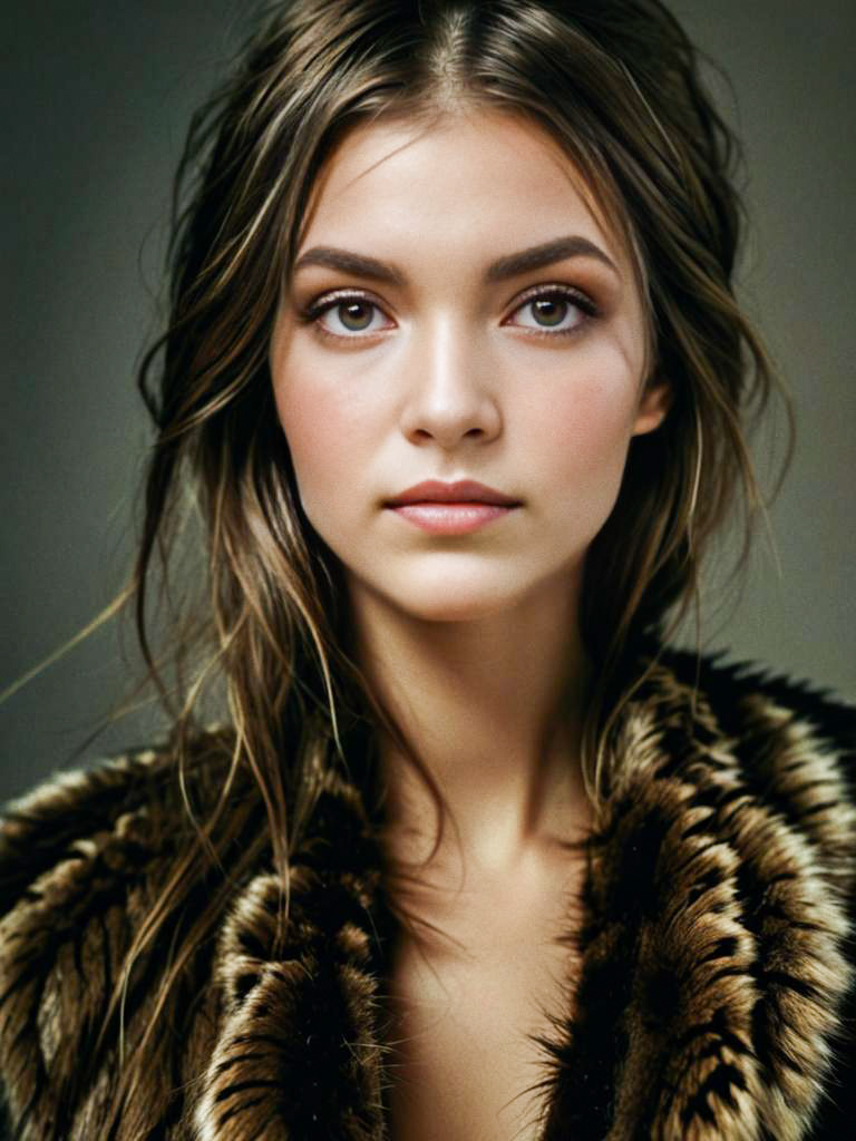 Young Woman in Faux Fur Coat