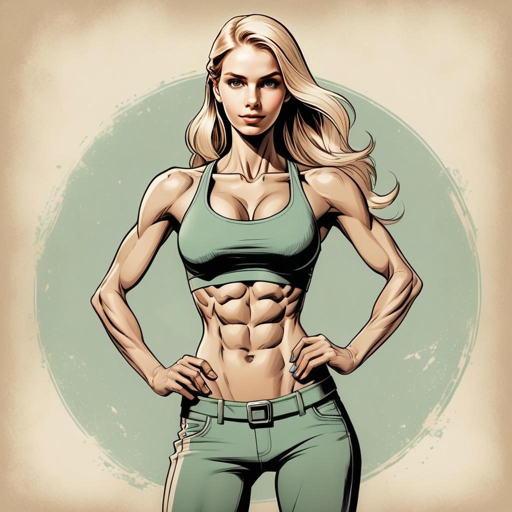 Fit Muscular Woman in Sportswear