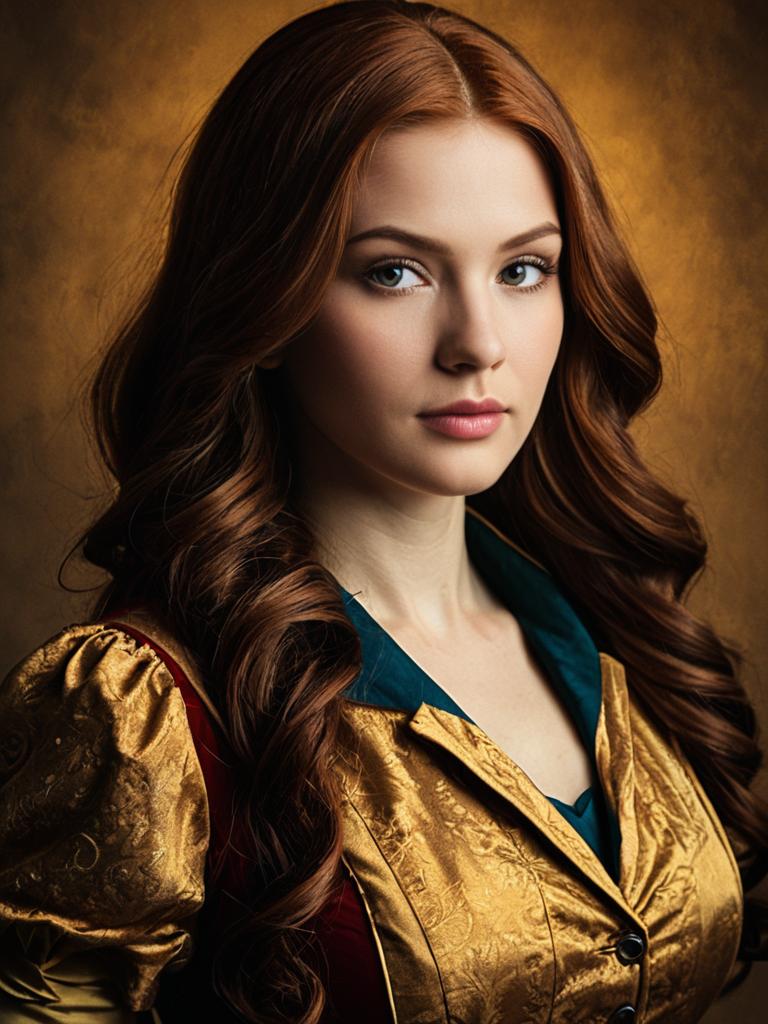 Realistic Portrait of Woman in Rebecca Cosplay Costume